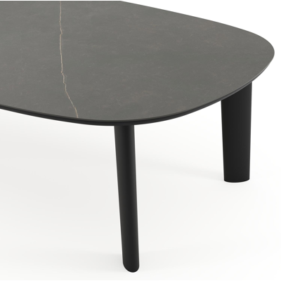 Amico tuintafel bombo xl in zwart aluminium en volkeramiek Calatorao - L 270 x B 148 x H 73.5 cm