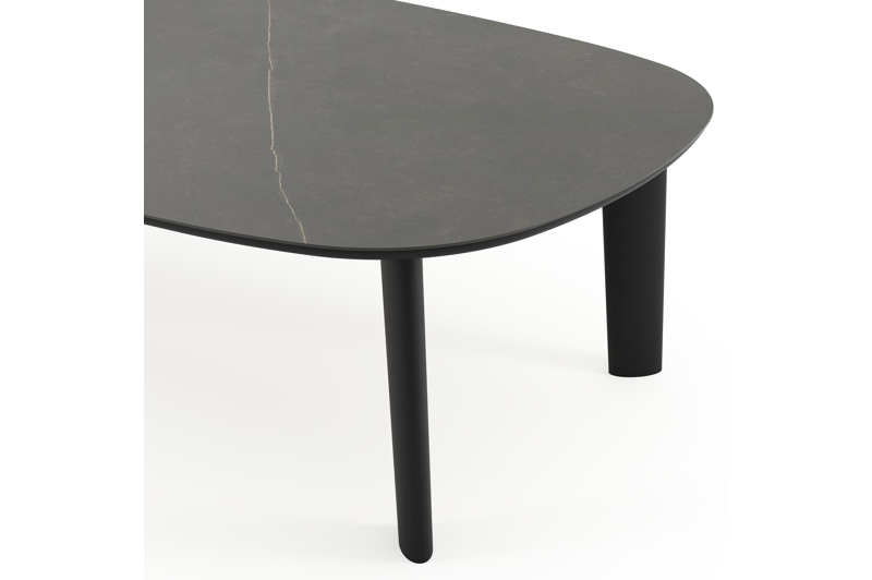 Amico tuintafel bombo xl in zwart aluminium en volkeramiek Calatorao - L 270 x B 148 x H 73.5 cm