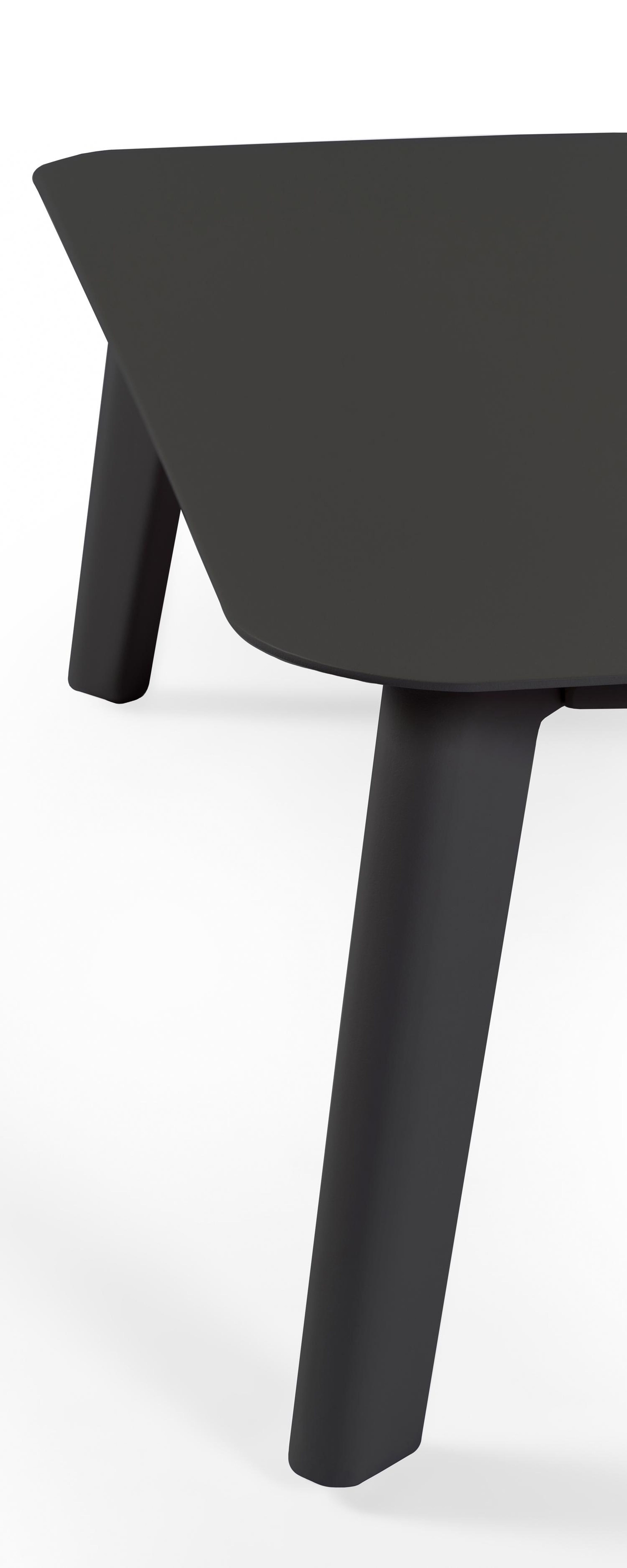 Mosa loungetafel in zwart aluminium - L 85 x B 85 x H 30 cm