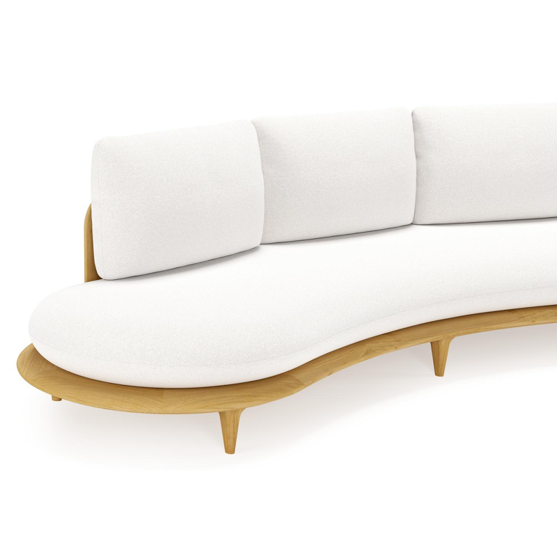 Bomero loungebank in teak met soul optik all weather solica kussen