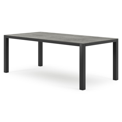 Como tuintafel in zwart aluminium en volkeramiek aspen grey - L 200 x B 100 x H 75 cm