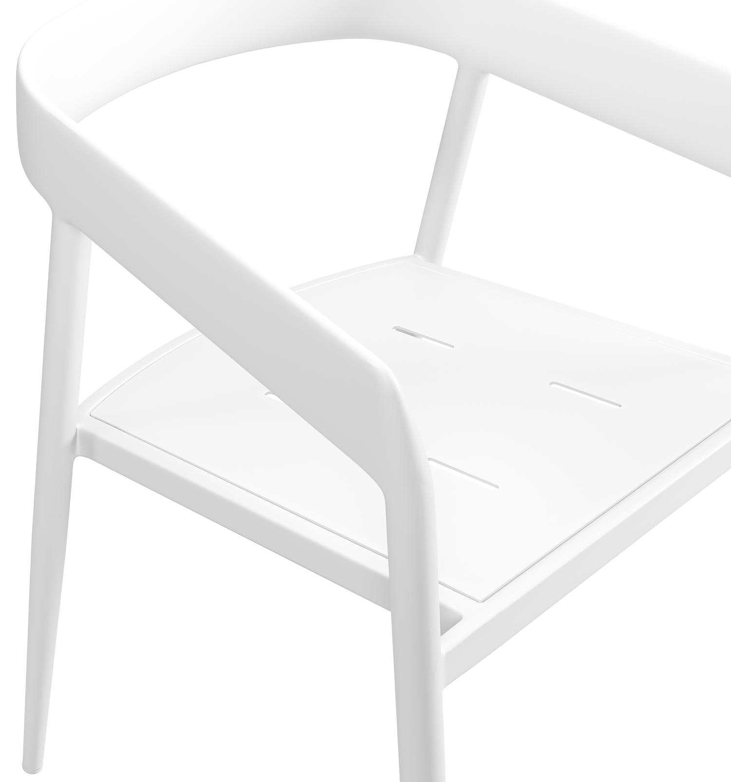 Chaise de jardin empilable Donato en aluminium blanc