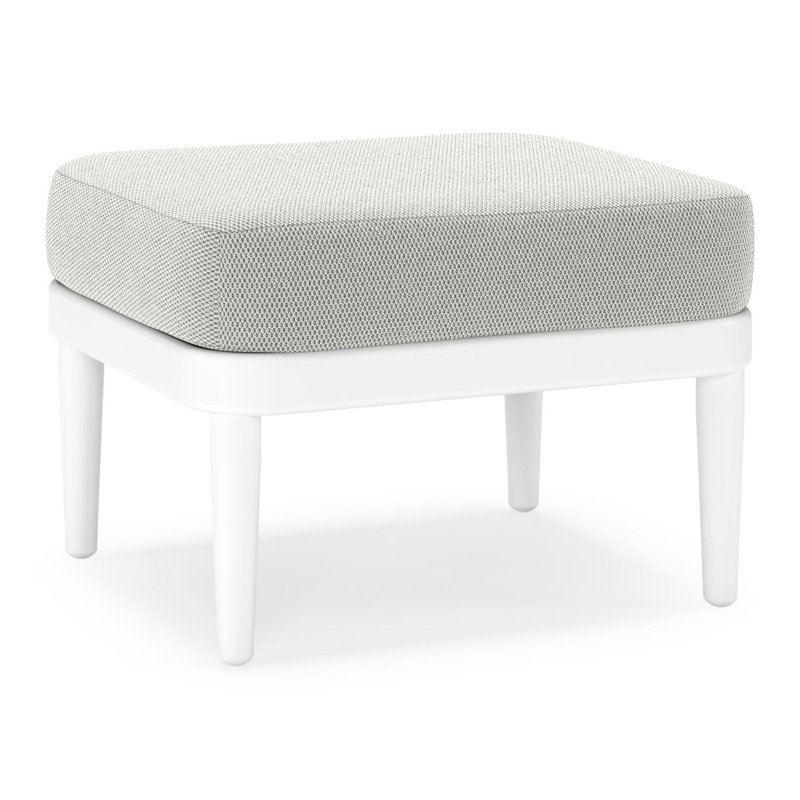Pouf Orso en aluminium blanc et coussins en all weather sunbrella® luxe Lopi Ash