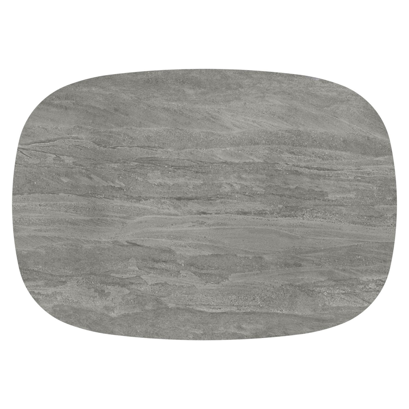 Amico tuintafel bombo xl in wit aluminium en volkeramiek Aspen Grey - L 210 x B 148 x H 73.5 cm