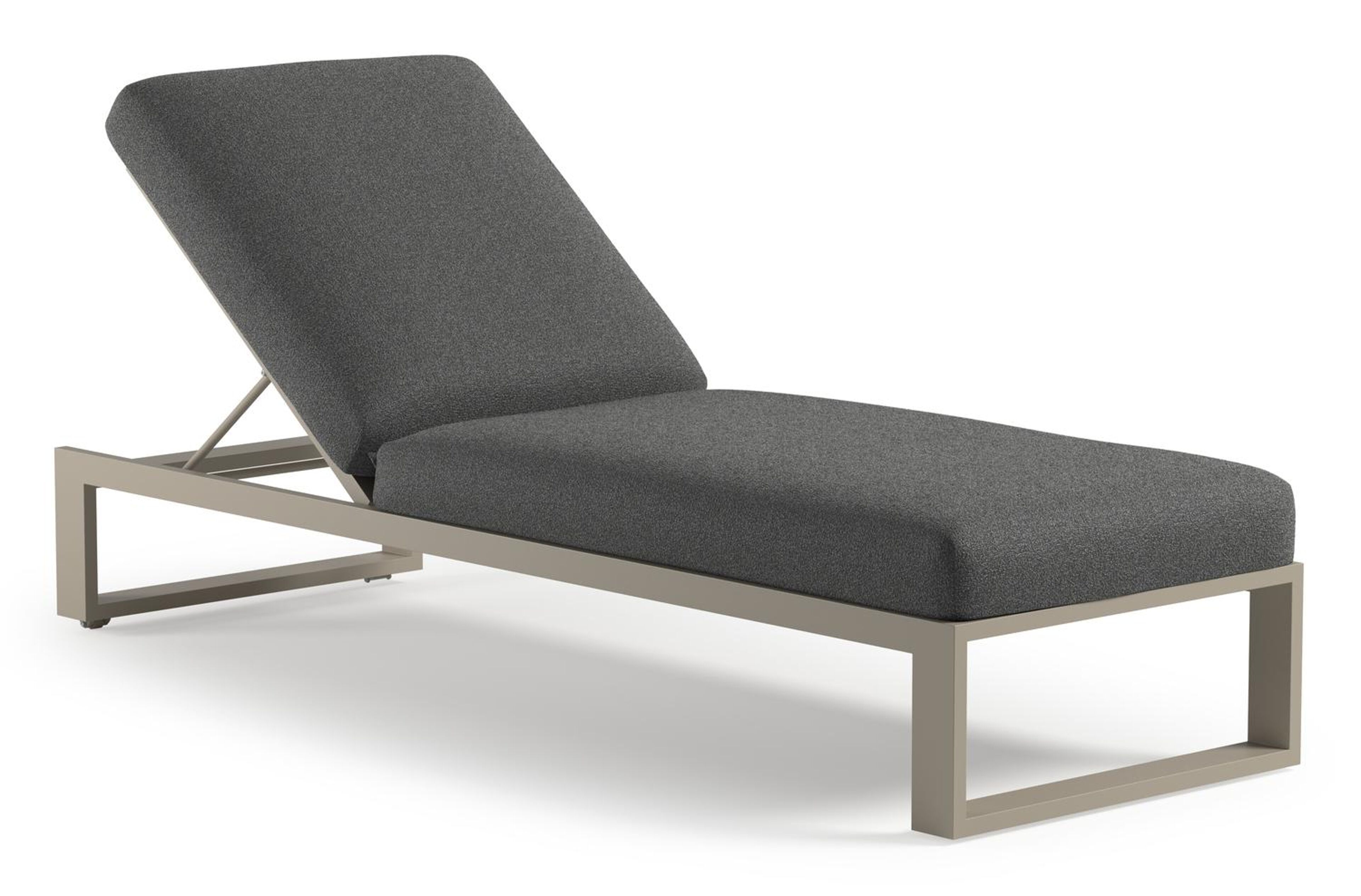 Verato verstelbaar ligbed in beige aluminium met catania black all weather cosytica