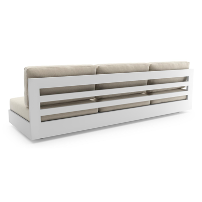 Canapé de jardin Como en aluminium blanc et coussins en all weather cosytica althea off white