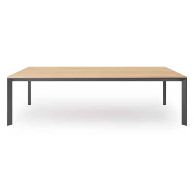 Malito tuintafel in zwart aluminium en teak - L 280 x B 110 x H 76,7 cm