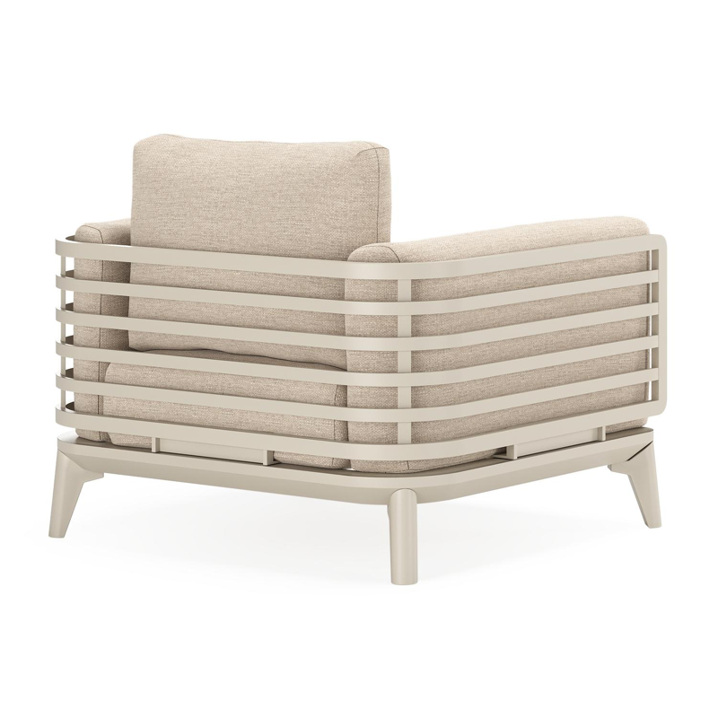 Ensemble de 2 fauteuils de jardin Mosa en aluminium beige et coussins en weather+ softtouch rustic