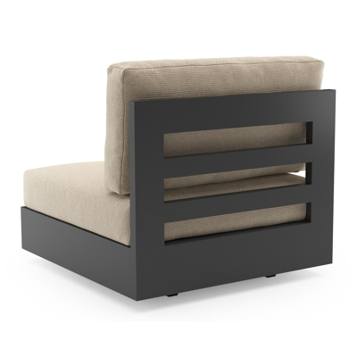 Como loungestoel in zwart aluminium met althea chalk all weather cosytica kussen