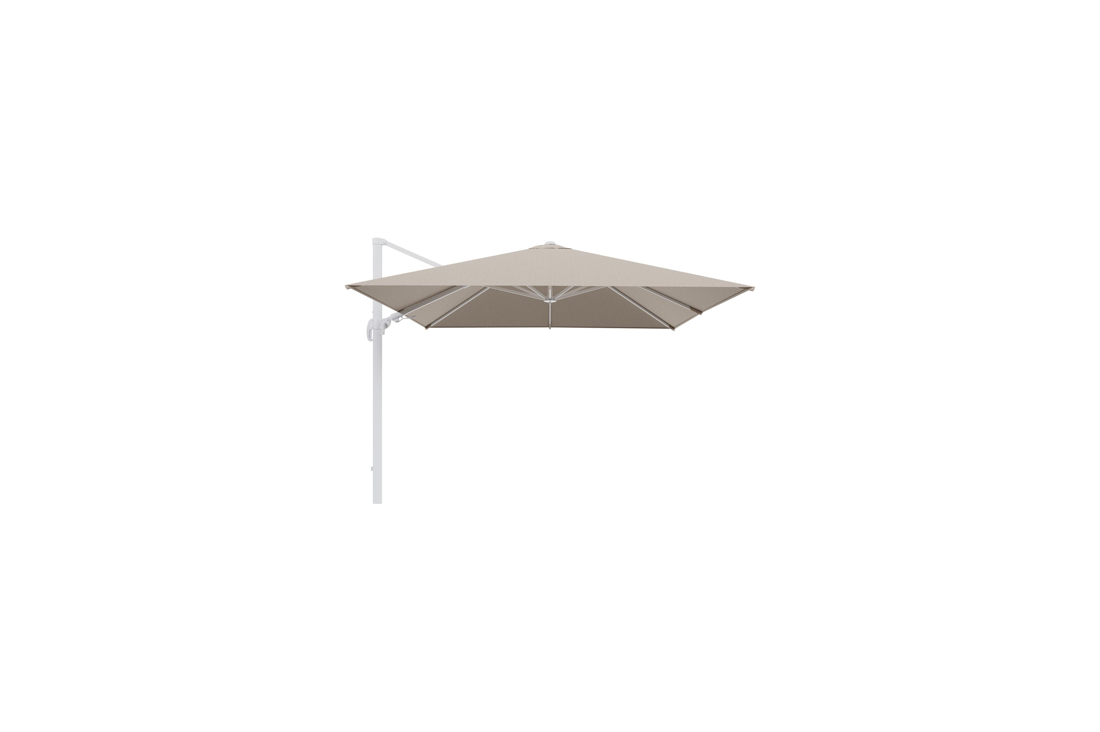 Avola zweefparasol met tiltfunctie in wit aluminium met rustic weather+ softtouch parasoldoek - L1 300 x L2 300 cm (zonder voet)
