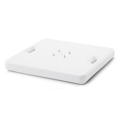 Avola zweefparasol met tiltfunctie in wit aluminium met grijs weather+ softtouch parasoldoek - L1: 300 x L2: 300 cm (met voet)