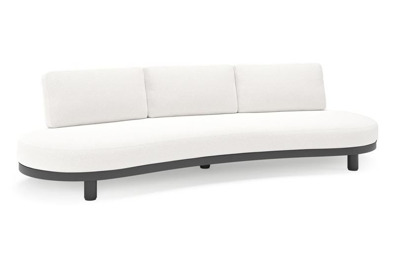 Donato loungebank in zwart aluminium met all weather solica Soul Optik kussen