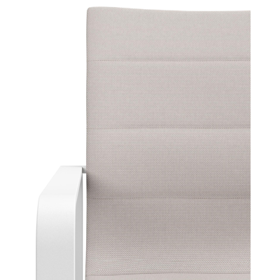 Atessa tuinstoel in wit aluminium en beige luxe textilene