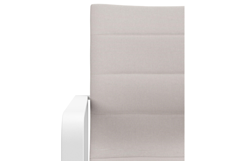 Atessa tuinstoel in wit aluminium en beige luxe textilene