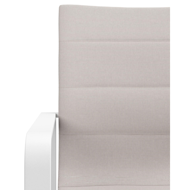 Atessa tuinstoel in wit aluminium en beige luxe textilene