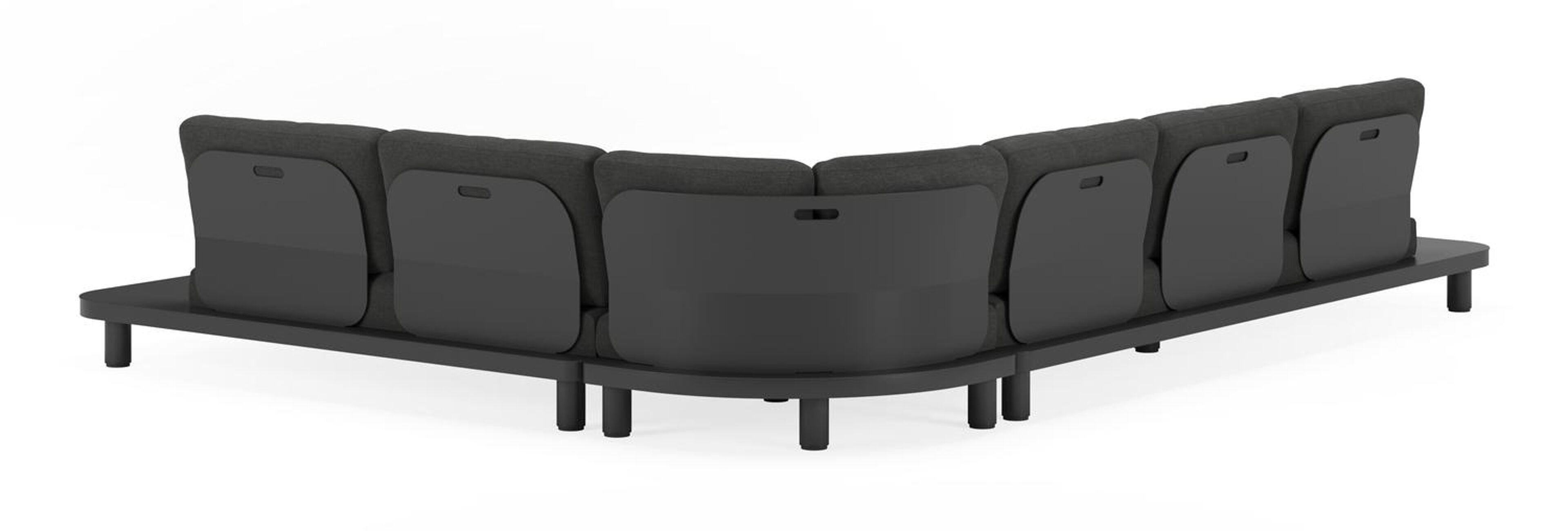 Donato loungehoek in zwart aluminium en met chartres pearl all weather sunbrella® luxe kussens