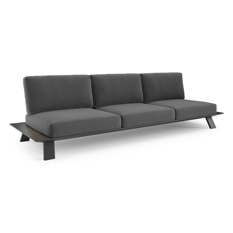 Cesano loungebank in zwart aluminium met lopi shadow all weather Sunbrella® luxe kussen