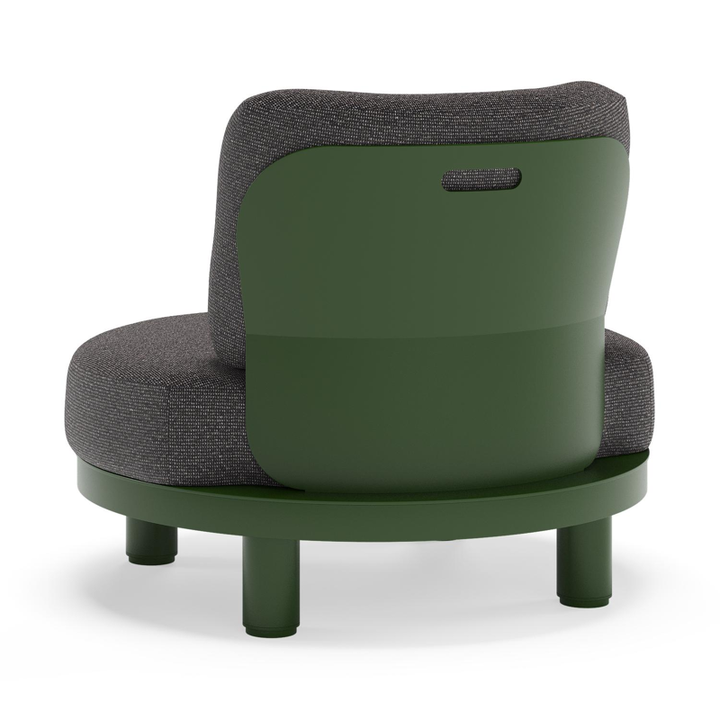Donato loungestoel in groen aluminium met all weather solica Firenze Tunder kussen