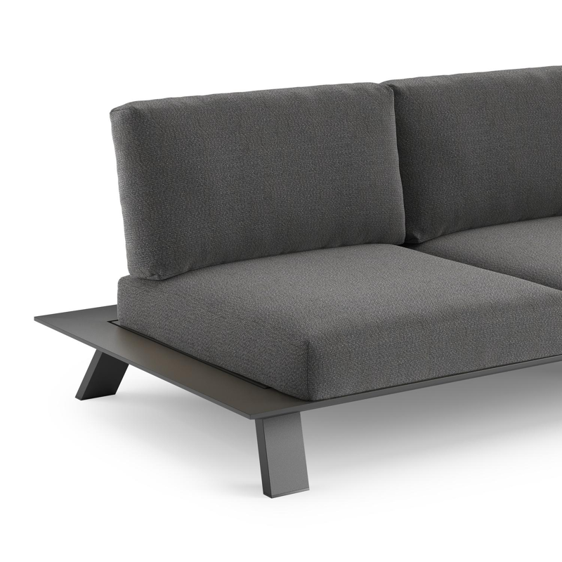 Cesano loungebank in zwart aluminium met savane tornado all weather Sunbrella® luxe kussen