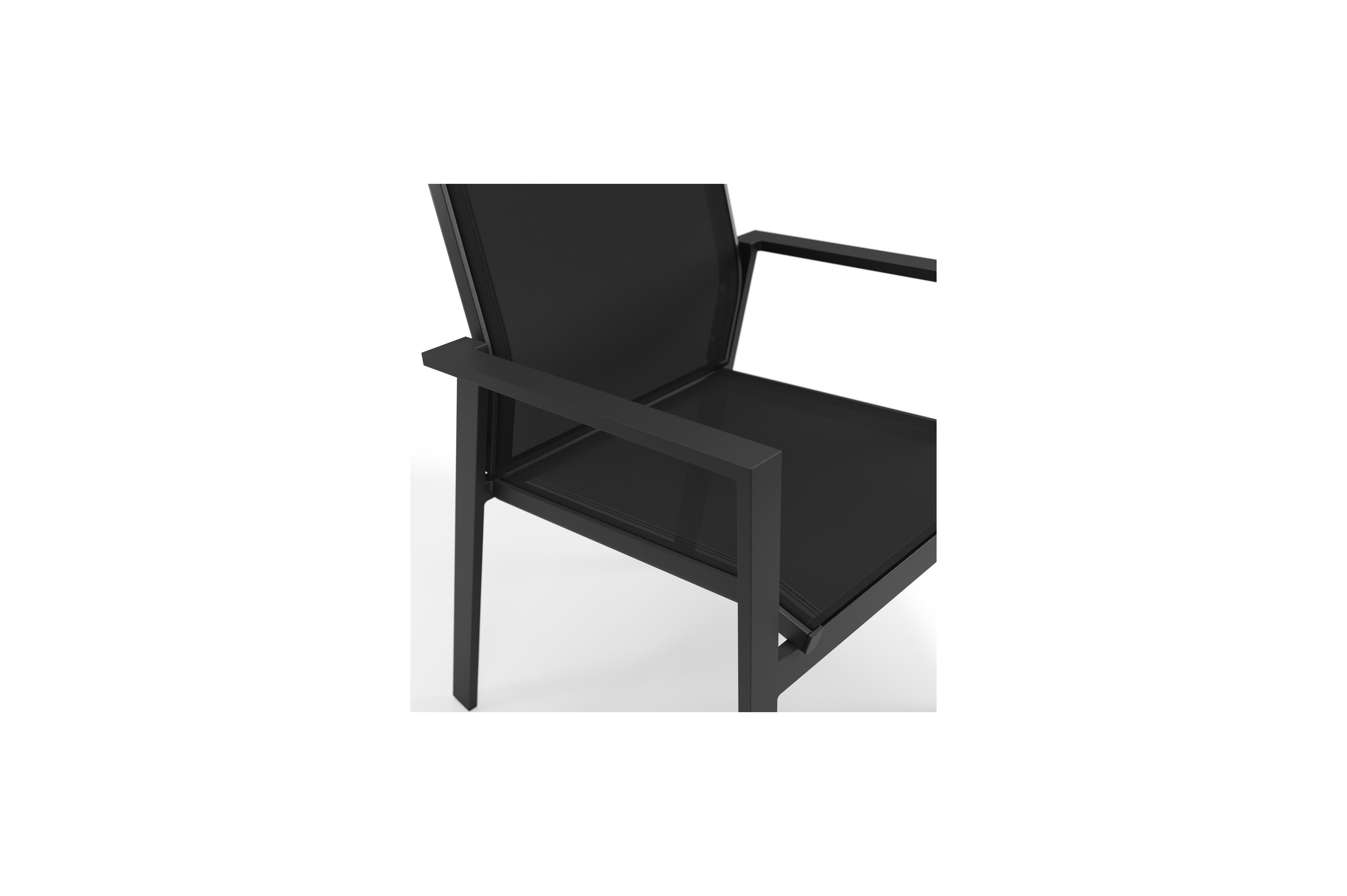 Bahia tuinset rechthoekig in zwart aluminium met 8 Bahia tuinstoelen