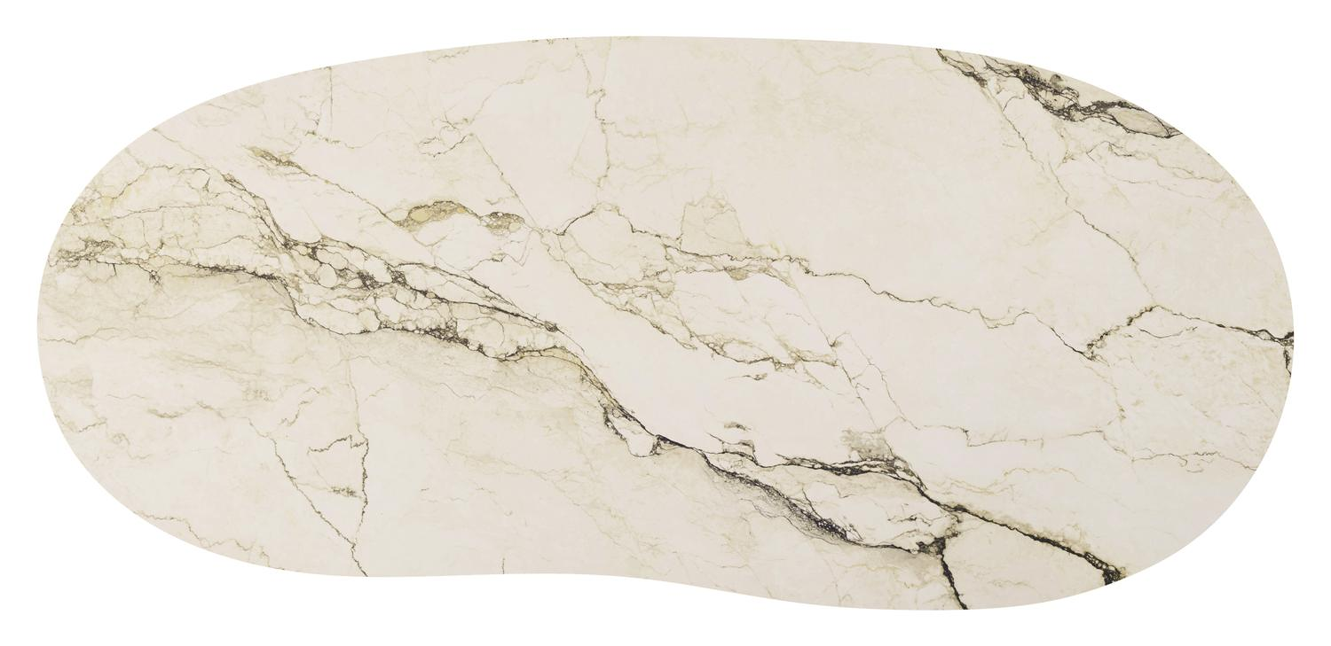 Table de jardin Amico organique en aluminium noir et céramique pleine Colorado Dunes - Lg. 240 x Lrg. 110 x Haut. 73.5 cm