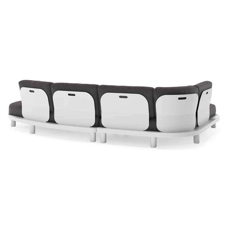 Donato loungehoek in wit aluminium met all weather solica Firenze Tunder kussen