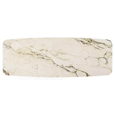 Lacrima tuintafel bootvorm in zwart aluminium en volkeramiek colorado dunes - L 315 x B 115 x H 73 cm