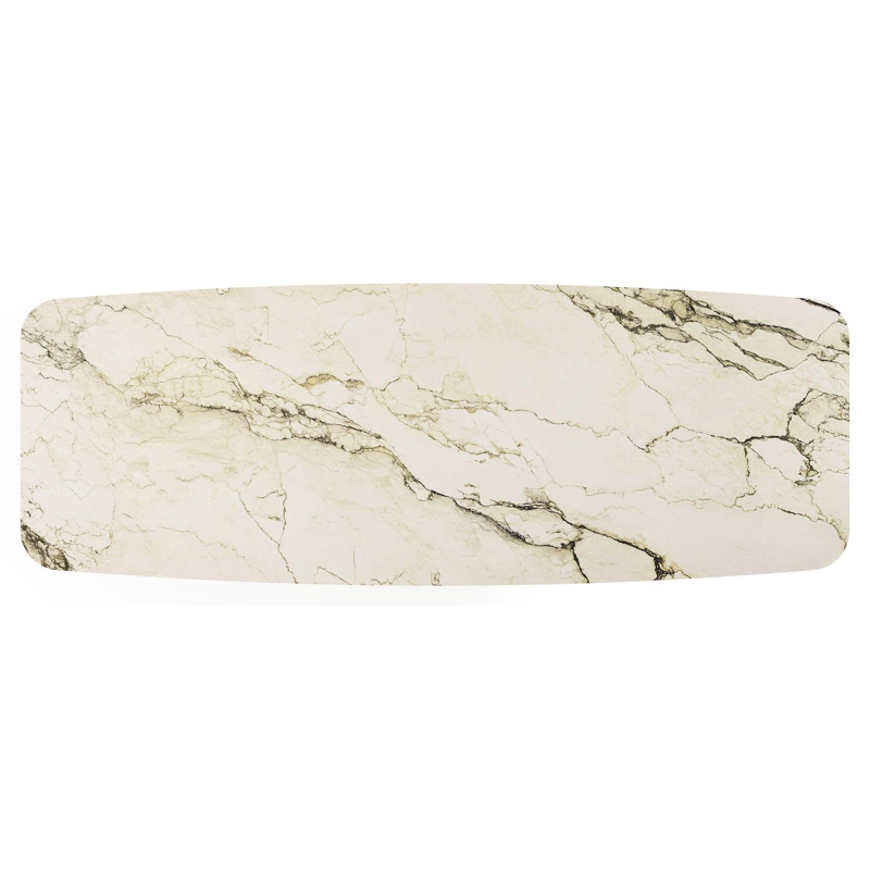 Lacrima tuintafel bootvorm in zwart aluminium en volkeramiek colorado dunes - L 315 x B 115 x H 73 cm