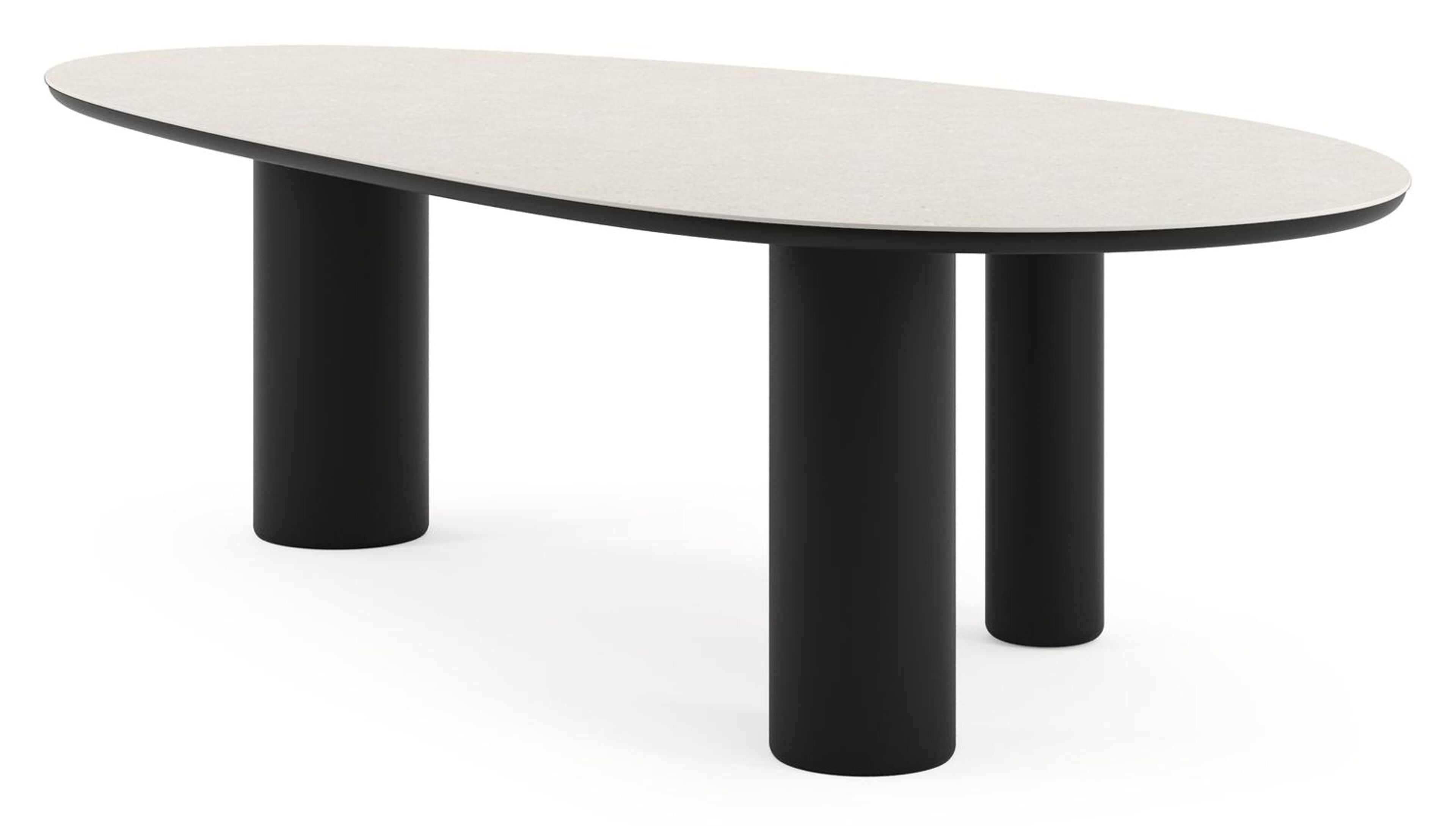 Amico tuintafel mango in zwart aluminium en volkeramiek Shilin - L 260 x B 130 x H 73.5 cm