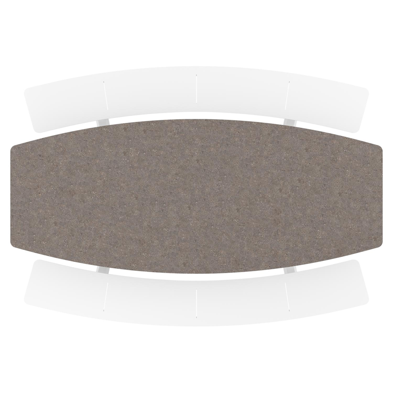 Forno picknicktafel bootvorm in wit aluminium en volkeramiek Wulong - L 240 x B 181 x H 72 cm