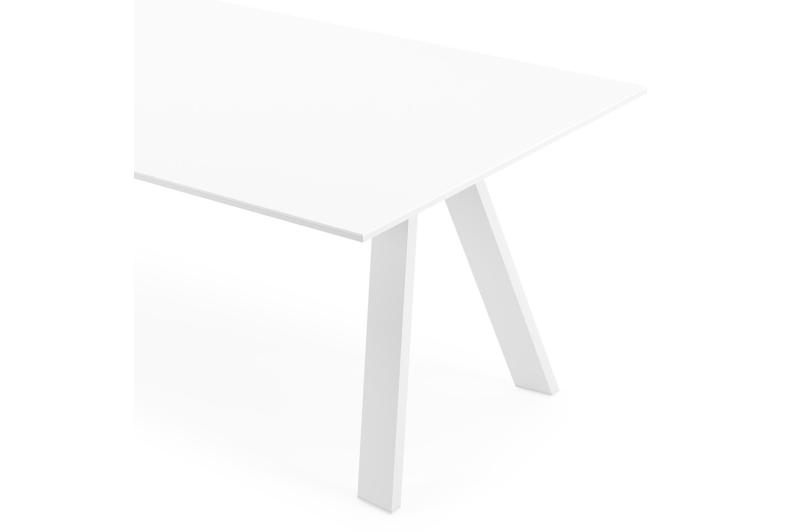 Cesano tuintafel in wit aluminium en volkeramiek arctic white - L 240 x B 100 x H 75 cm