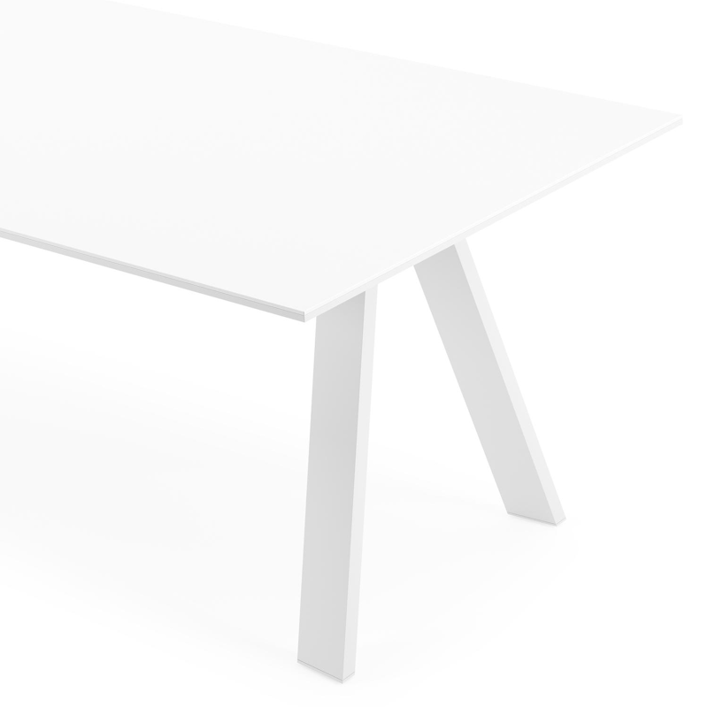 Cesano tuintafel in wit aluminium en volkeramiek arctic white - L 240 x B 100 x H 75 cm