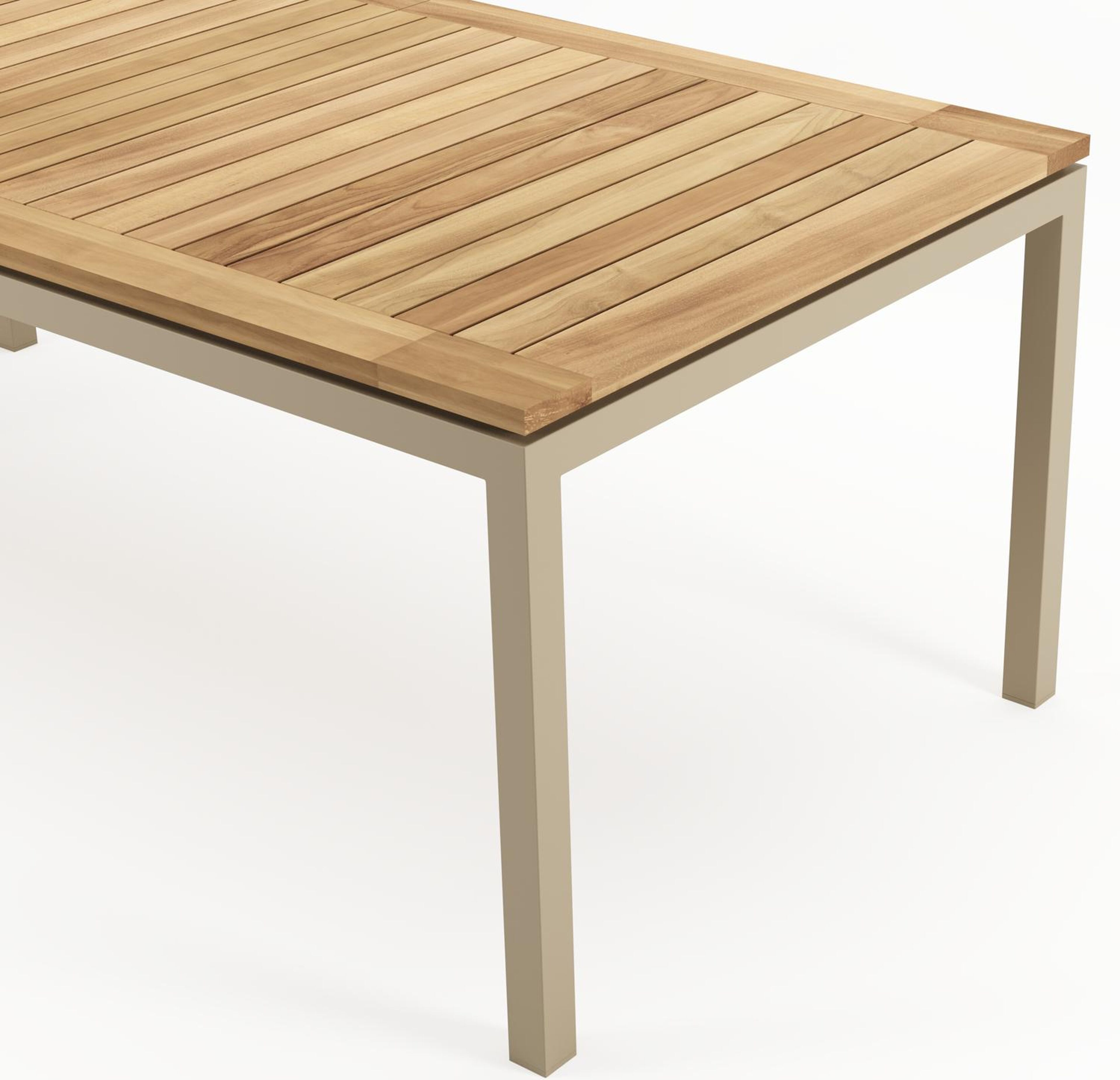 Ensemble de jardin Amalfi extensible rectangulaire en aluminium beige et teck avec 8 chaises de jardin Amalfi