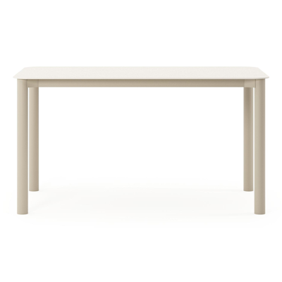 Orso tuintafel rechthoekig afgerond in beige aluminium en volkeramiek beige - L 140 x B 80 x H 75 cm