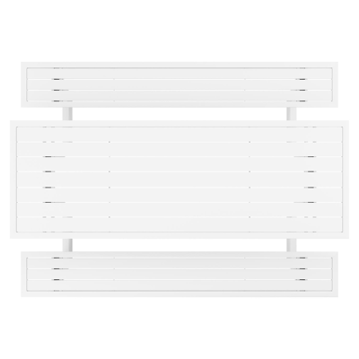 Table de pique-nique Sevilla en aluminium blanc - Lg 240 x Larg 175,5 x H 71 cm