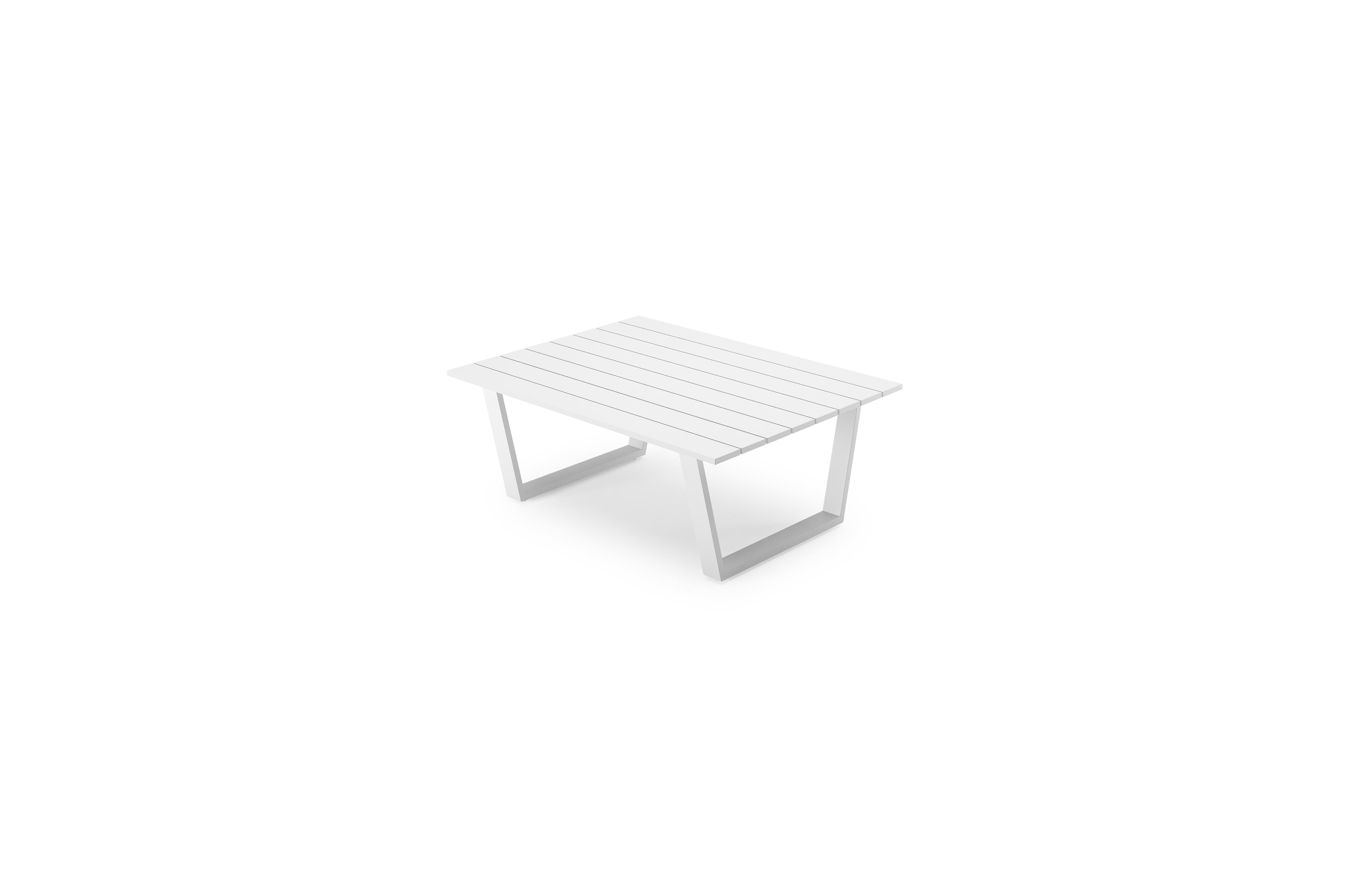 Alora loungetafel in wit aluminium - L 77 x B 77 x H 35 cm