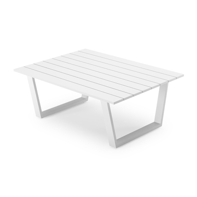 Alora loungetafel in wit aluminium - L 77 x B 77 x H 35 cm