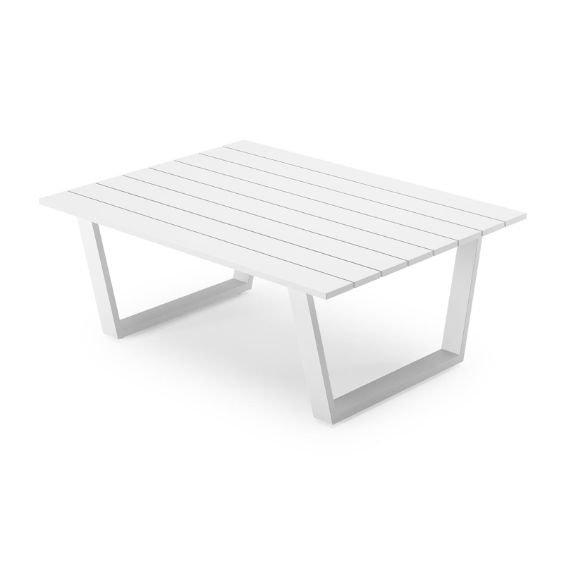 Alora loungetafel in wit aluminium - L 77 x B 77 x H 35 cm