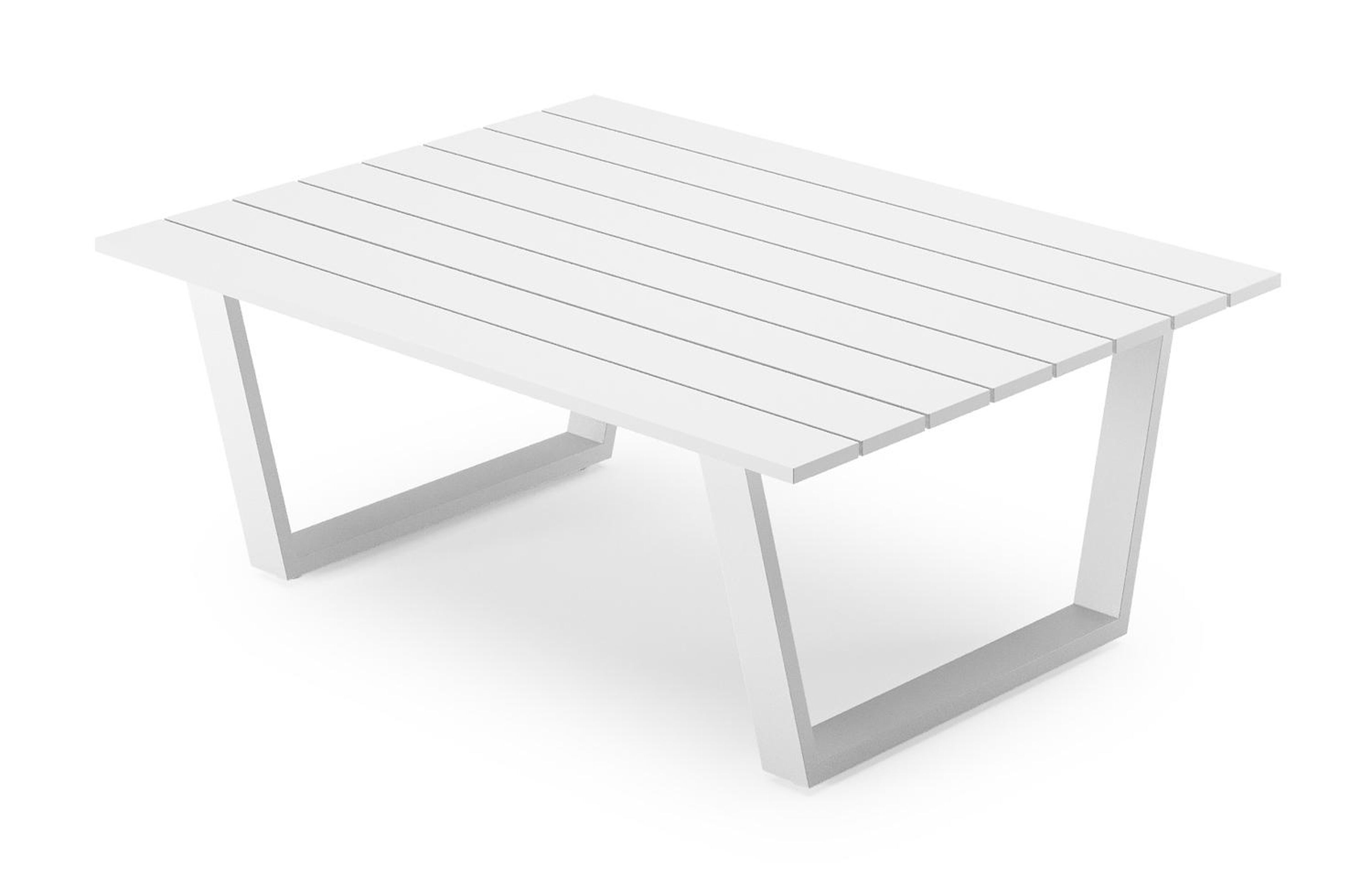 Alora loungetafel in wit aluminium - L 77 x B 77 x H 35 cm