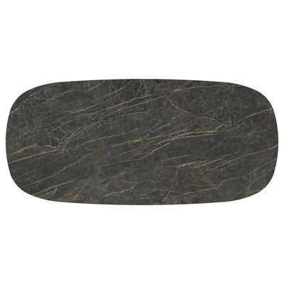 Amico tuintafel bombo xl in beige aluminium en volkeramiek Black Obsession - L 320 x B 148 x H 73.5 cm