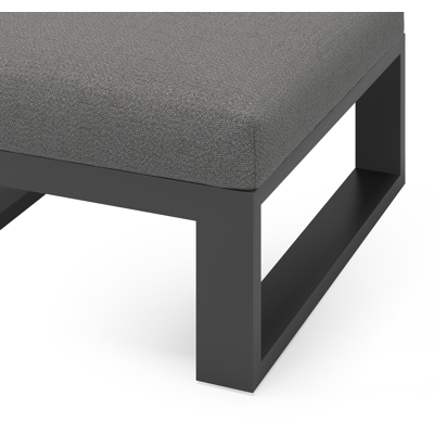 Verato poef in zwart aluminium met savane tornado all weather sunbrella® luxe kussen