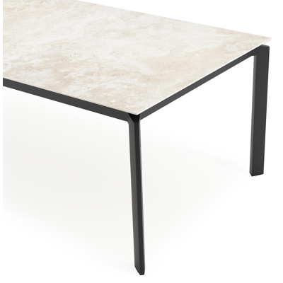 Cirello tuintafel rechthoekig in zwart aluminium en volkeramiek Rapolano L 280 x B 110 cm