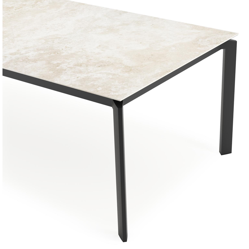 Cirello tuintafel rechthoekig in zwart aluminium en volkeramiek Rapolano L 280 x B 110 cm