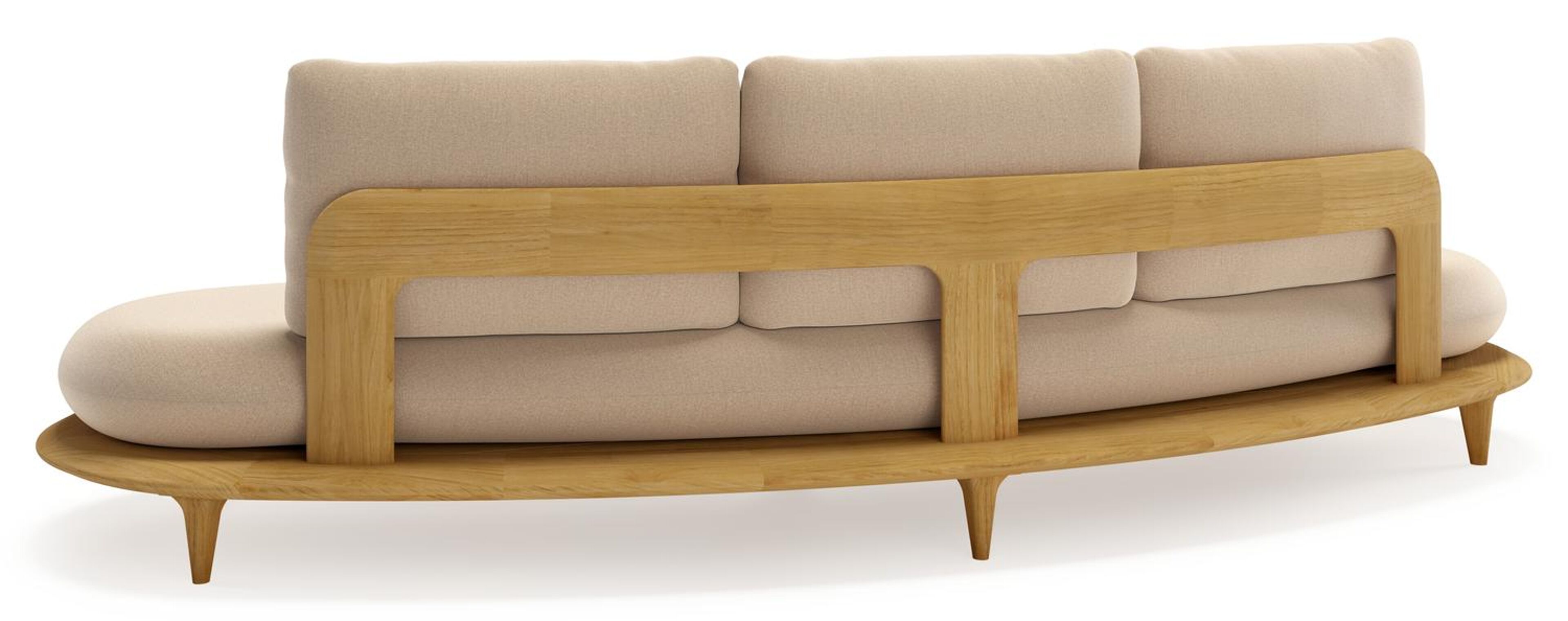 Bomero loungeset in teak met natte heather beige all weather sunbrella® luxe kussen