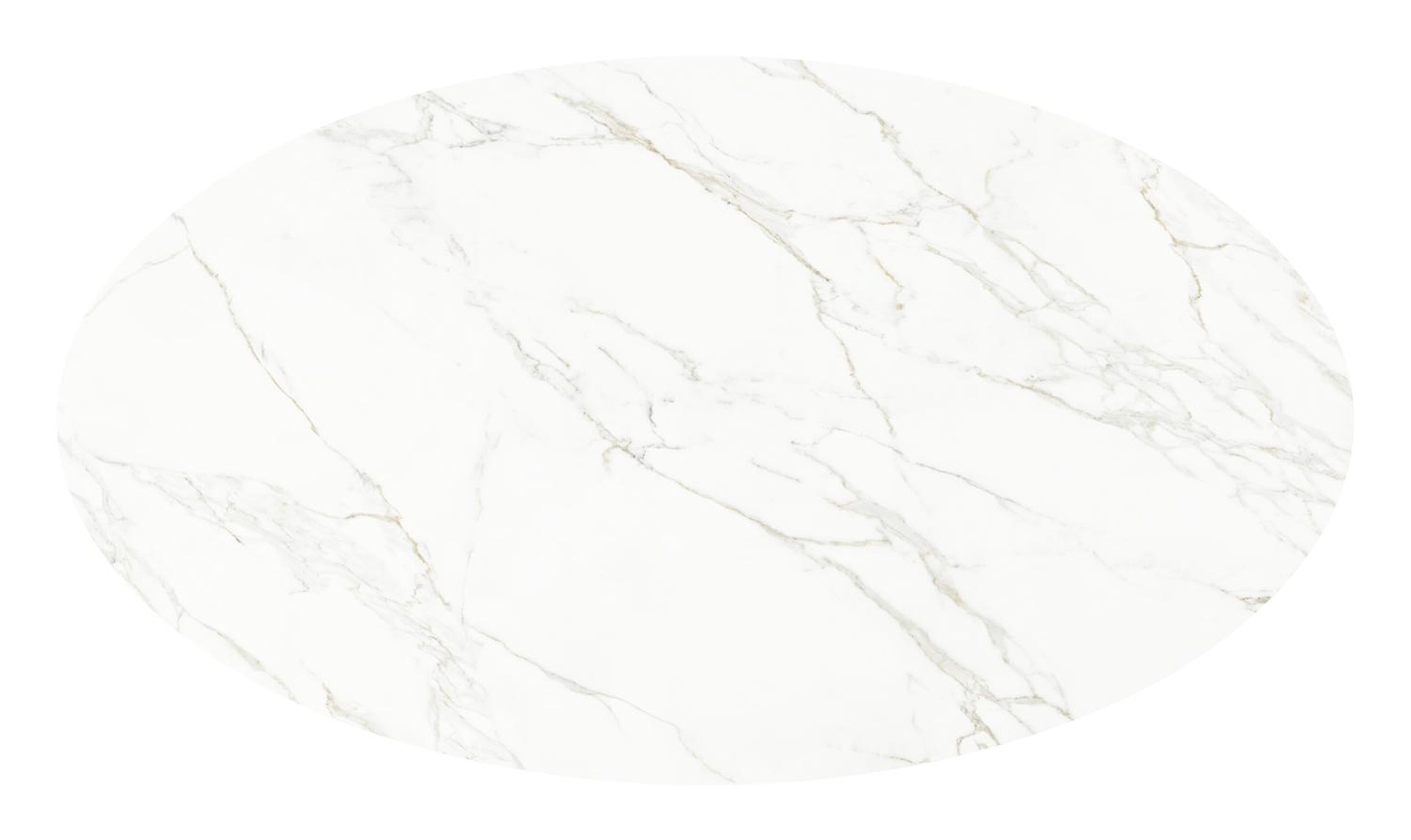 Fano tuintafel ovaal in beige aluminium en volkeramiek Calacatta - L 240 x B 135 x H 75 cm