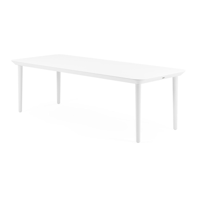 Table de jardin Orso en aluminium blanc et céramique pleine arctic white - Lg 240 x Larg. 100 x H 75,5 cm