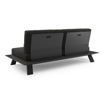 Cesano loungebank in zwart aluminium met natte sooty all weather Sunbrella® luxe kussen