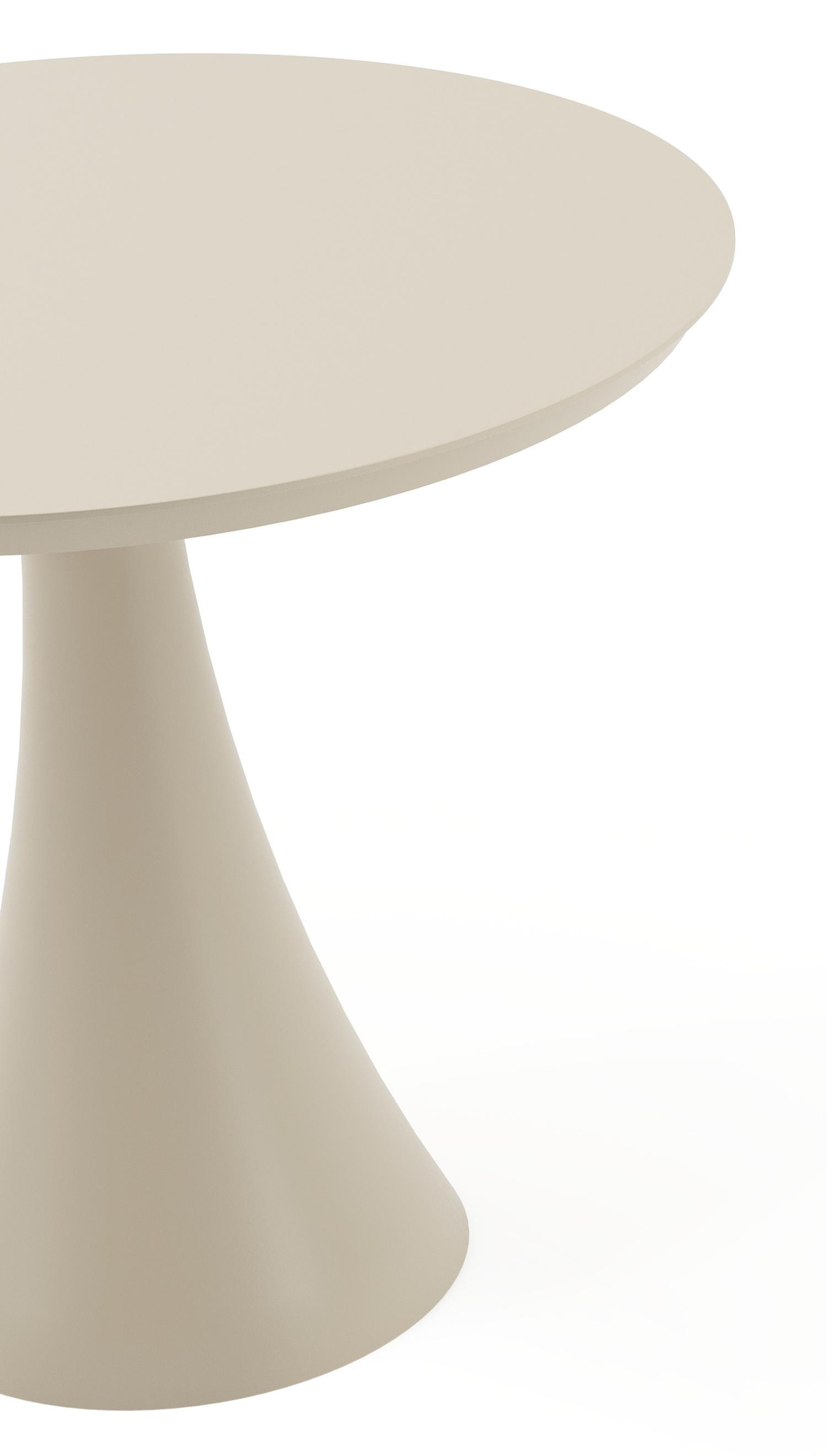 Fano tuintafel rond in beige aluminium - Dia. 85 cm - Dia. 85 x H 75 cm