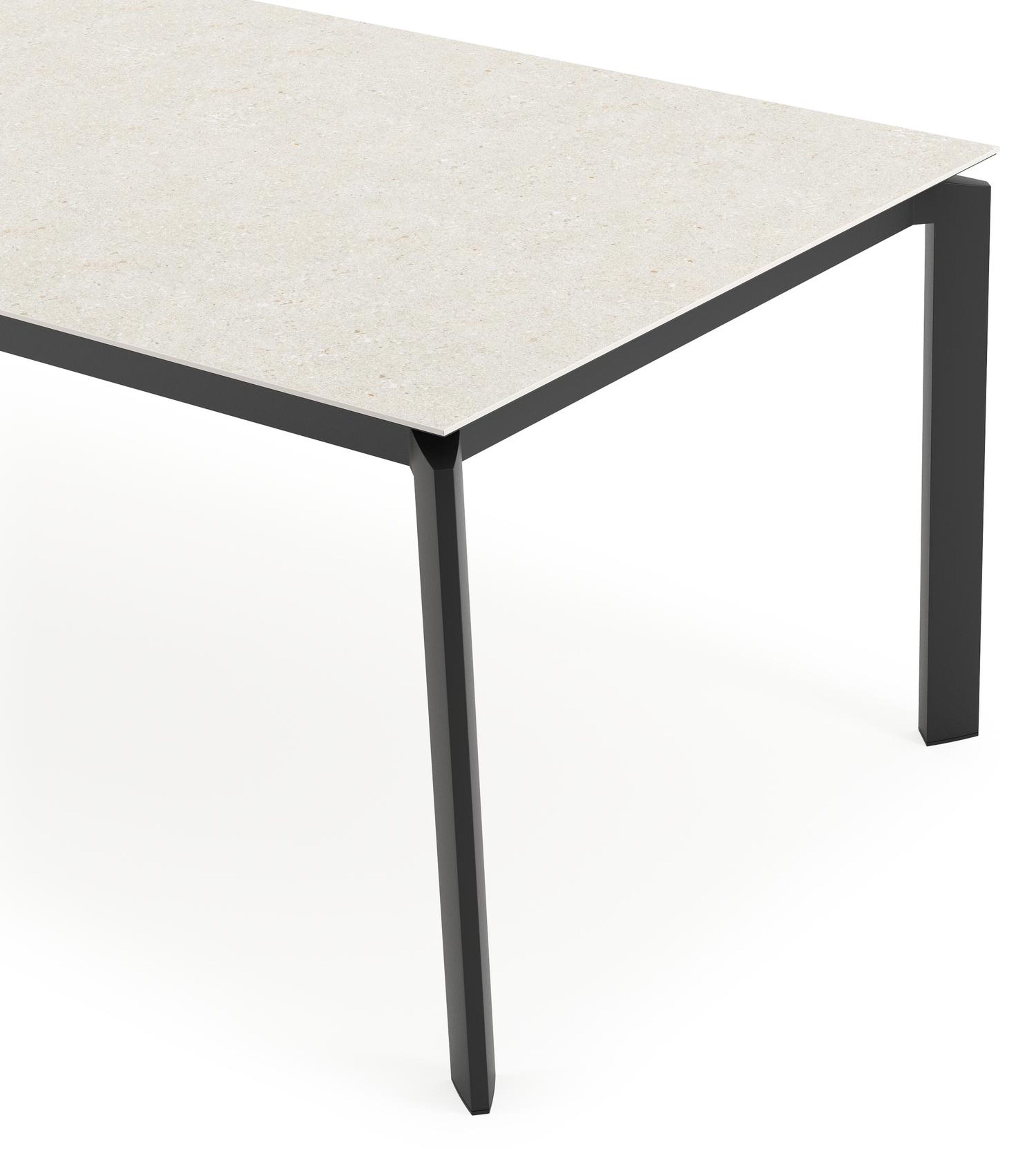 Cirello tuintafel rechthoekig in zwart aluminium en volkeramiek shilin - L 240 x B 100 x H 75 cm