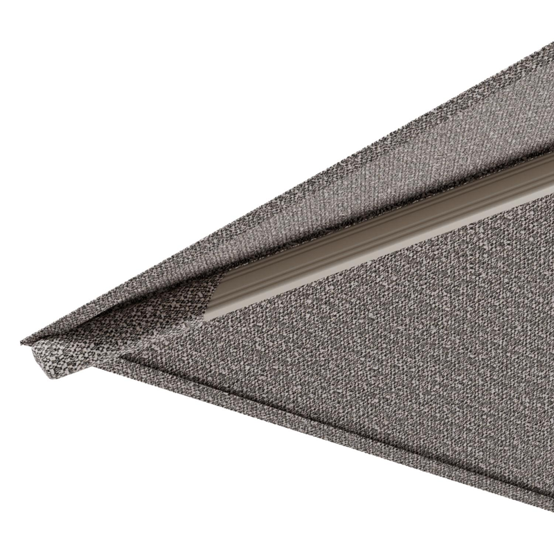 Rufina zweefparasol met tiltfunctie in beige aluminium en Wander Granite All Weather Sunbrella® Luxe parasoldoek - L1 300 x L2 300 cm met parasolvoet Minore 150 kg met wielen